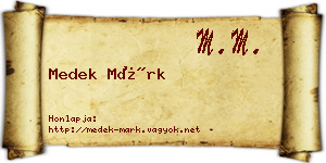 Medek Márk névjegykártya