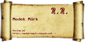 Medek Márk névjegykártya